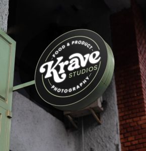 Krave Round Signboard Street Logo